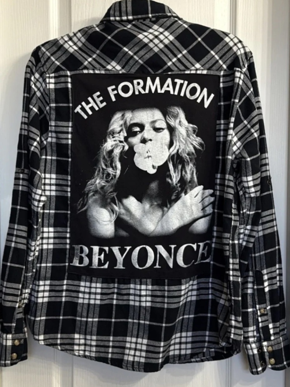JACHS Girlfriend Monochrome Beyonce Plaid Shirt Size M